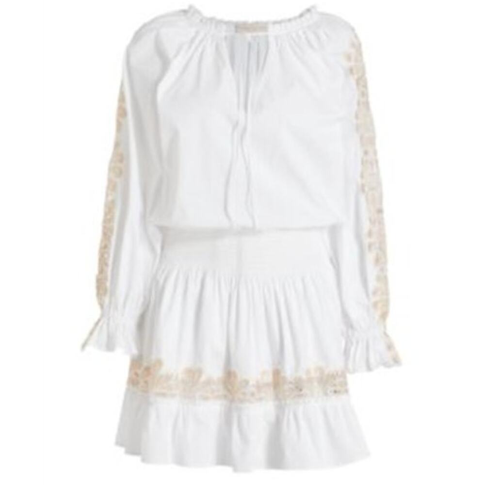 Ramy Brook NEW Dress Raina Cotton-Blend Poplin Mini Cream Size M $395 - Picture 4 of 9